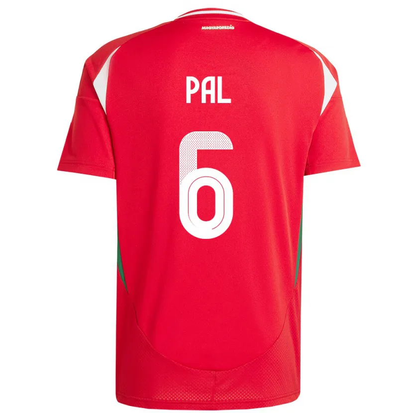 Danxen Dames Hongarije Barna Pál #6 Rood Thuisshirt Thuistenue 24-26 T-Shirt
