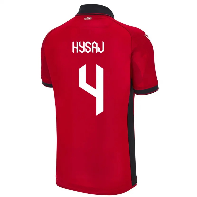 Danxen Dames Albanië Elseid Hysaj #4 Rood Thuisshirt Thuistenue 24-26 T-Shirt