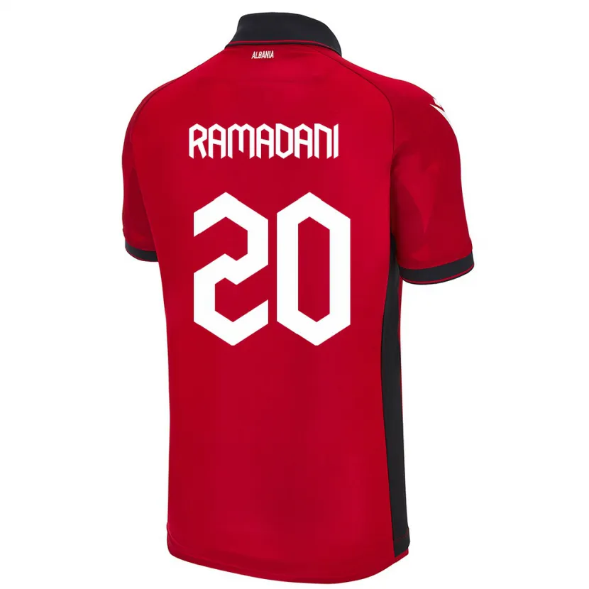 Danxen Dames Albanië Ylber Ramadani #20 Rood Thuisshirt Thuistenue 24-26 T-Shirt