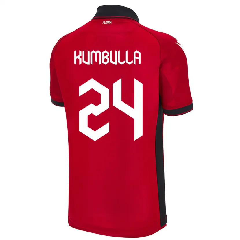 Danxen Dames Albanië Marash Kumbulla #24 Rood Thuisshirt Thuistenue 24-26 T-Shirt