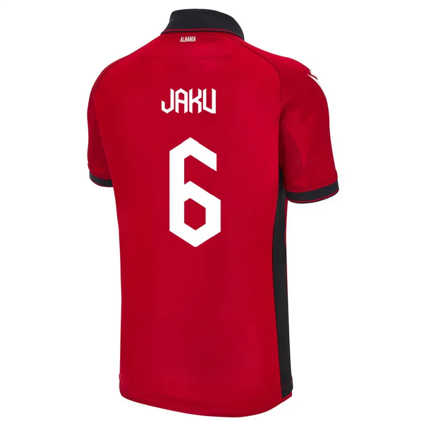 Danxen Dames Albanië Jordi Jaku #6 Rood Thuisshirt Thuistenue 24-26 T-Shirt
