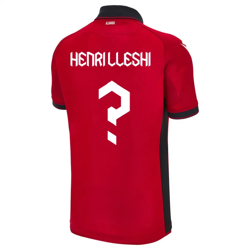 Danxen Dames Albanië Henri Lleshi #0 Rood Thuisshirt Thuistenue 24-26 T-Shirt