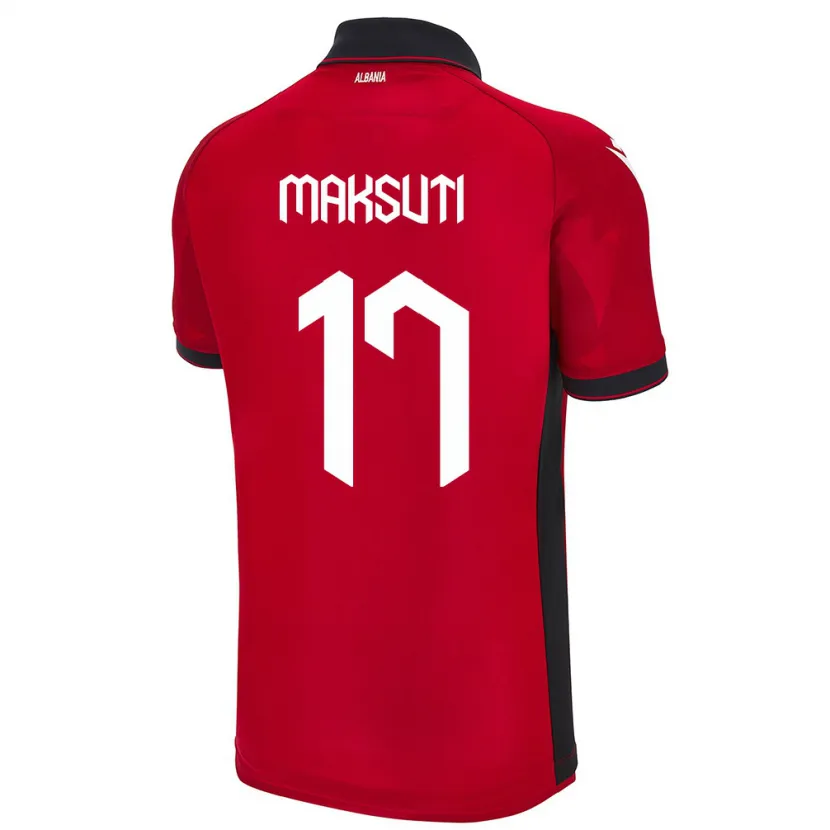 Danxen Dames Albanië Kristina Maksuti #17 Rood Thuisshirt Thuistenue 24-26 T-Shirt