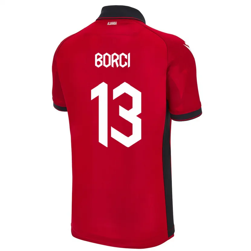 Danxen Dames Albanië Klaudia Borci #13 Rood Thuisshirt Thuistenue 24-26 T-Shirt