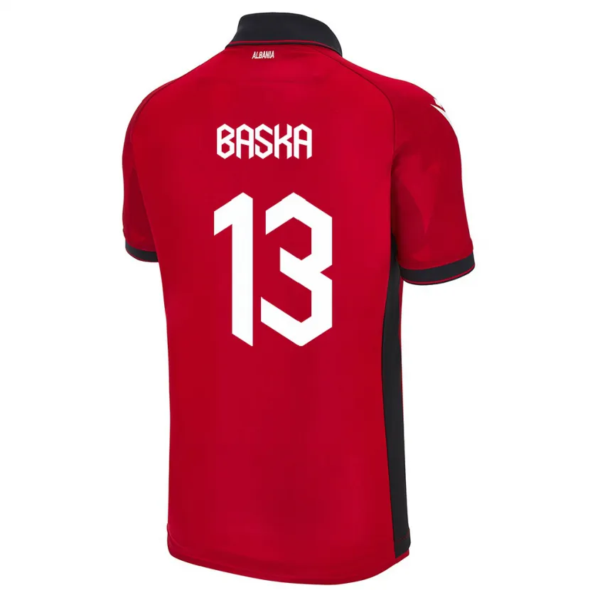 Danxen Dames Albanië Maria Baska #13 Rood Thuisshirt Thuistenue 24-26 T-Shirt