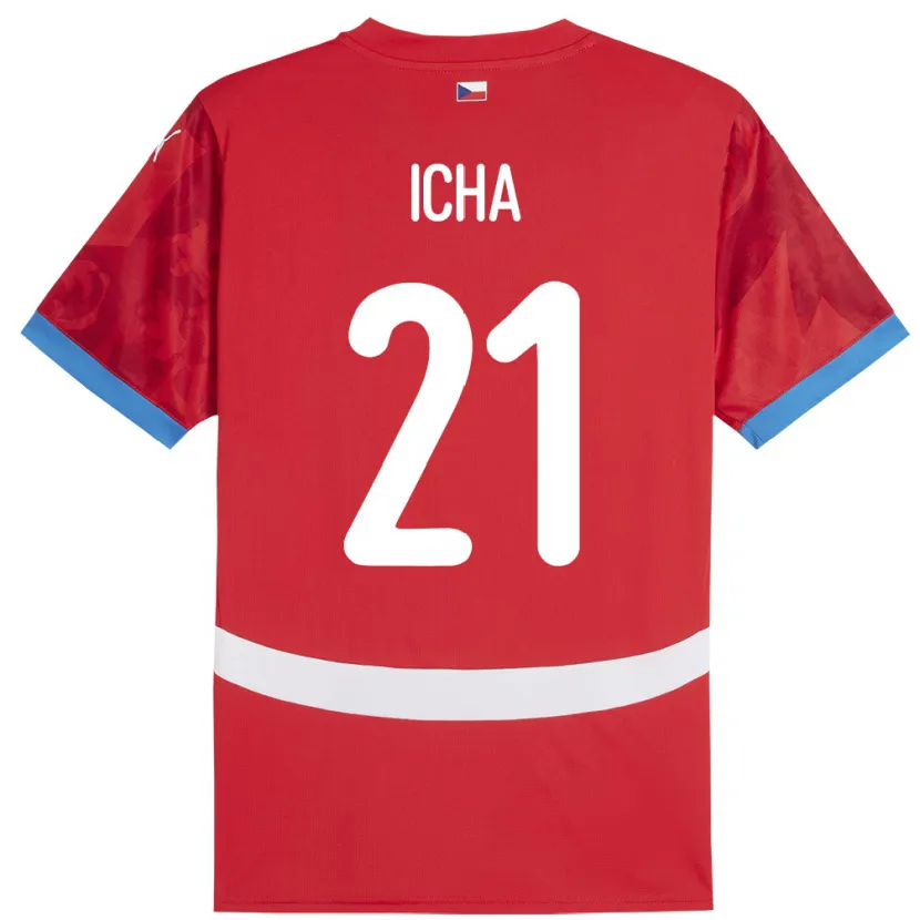 Danxen Dames Tsjechië Marek Icha #21 Rood Thuisshirt Thuistenue 24-26 T-Shirt