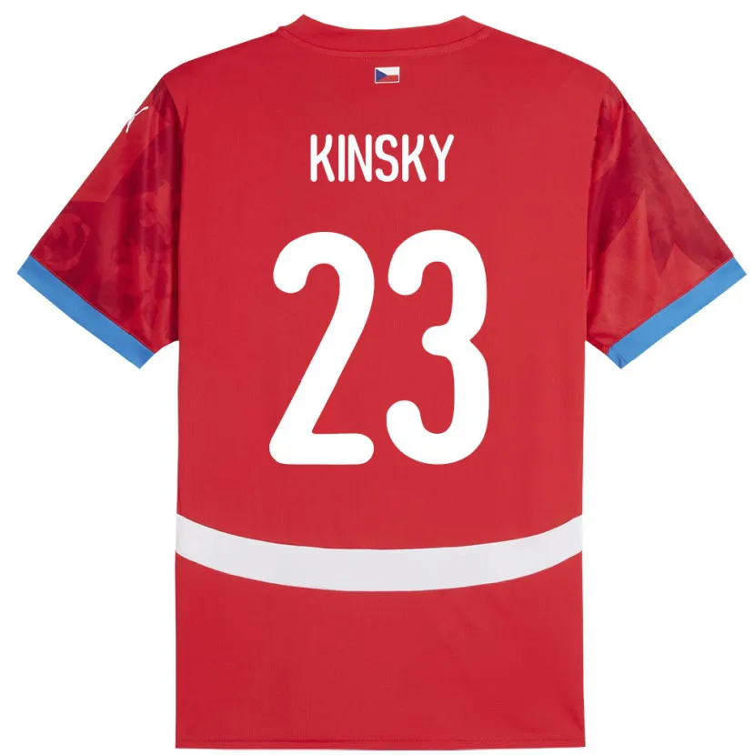 Danxen Dames Tsjechië Antonin Kinsky #23 Rood Thuisshirt Thuistenue 24-26 T-Shirt