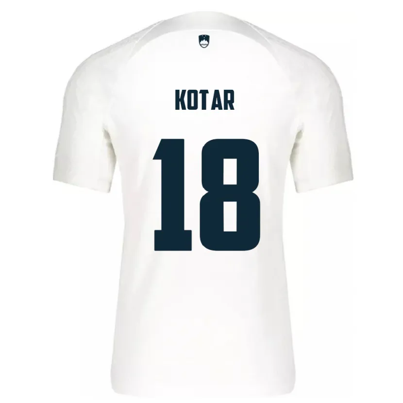 Danxen Dames Slovenië Tristan Kotar #18 Wit Thuisshirt Thuistenue 24-26 T-Shirt