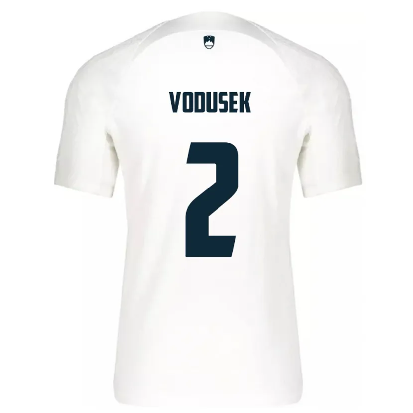 Danxen Dames Slovenië Luka Vodusek #2 Wit Thuisshirt Thuistenue 24-26 T-Shirt