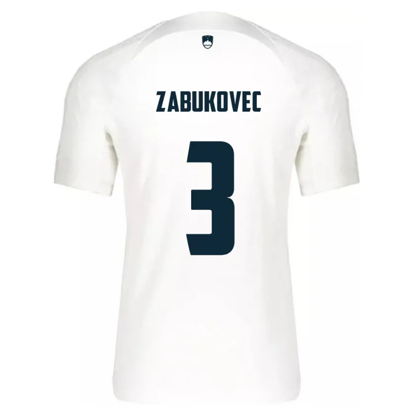 Danxen Dames Slovenië Anze Zabukovec #3 Wit Thuisshirt Thuistenue 24-26 T-Shirt