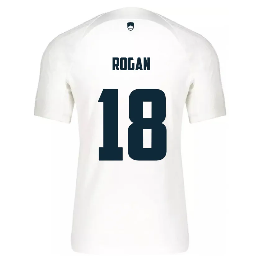 Danxen Dames Slovenië Manja Rogan #18 Wit Thuisshirt Thuistenue 24-26 T-Shirt