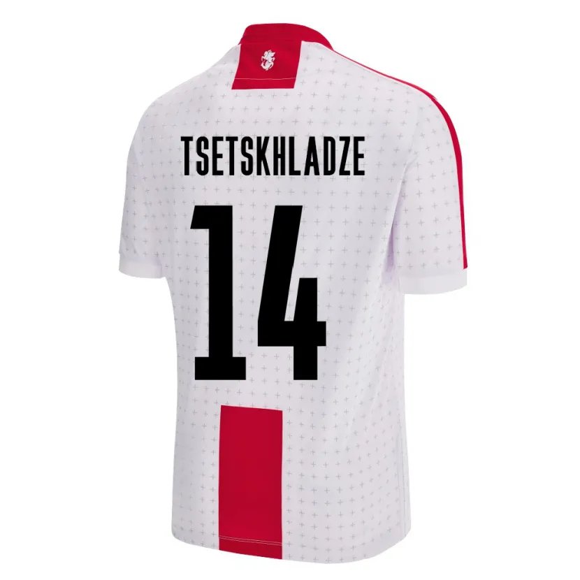 Danxen Dames Georgia Nikoloz Tsetskhladze #14 Wit Thuisshirt Thuistenue 24-26 T-Shirt