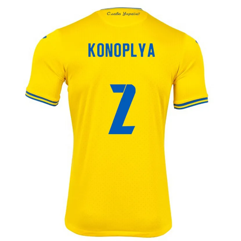 Danxen Dames Oekraïne Yukhym Konoplya #2 Geel Thuisshirt Thuistenue 24-26 T-Shirt