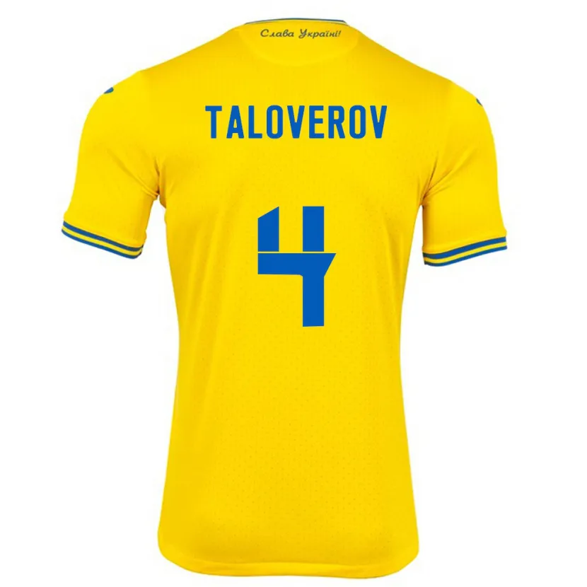 Danxen Dames Oekraïne Maksym Taloverov #4 Geel Thuisshirt Thuistenue 24-26 T-Shirt