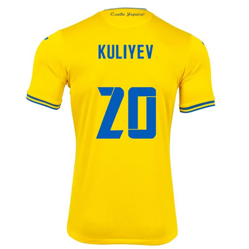 Danxen Dames Oekraïne Eldar Kuliyev #20 Geel Thuisshirt Thuistenue 24-26 T-Shirt