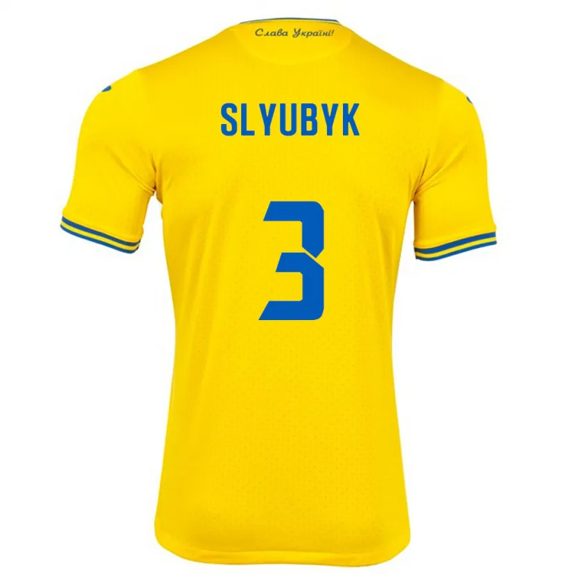 Danxen Dames Oekraïne Bogdan Slyubyk #3 Geel Thuisshirt Thuistenue 24-26 T-Shirt