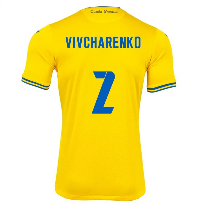 Danxen Dames Oekraïne Kostyantyn Vivcharenko #2 Geel Thuisshirt Thuistenue 24-26 T-Shirt