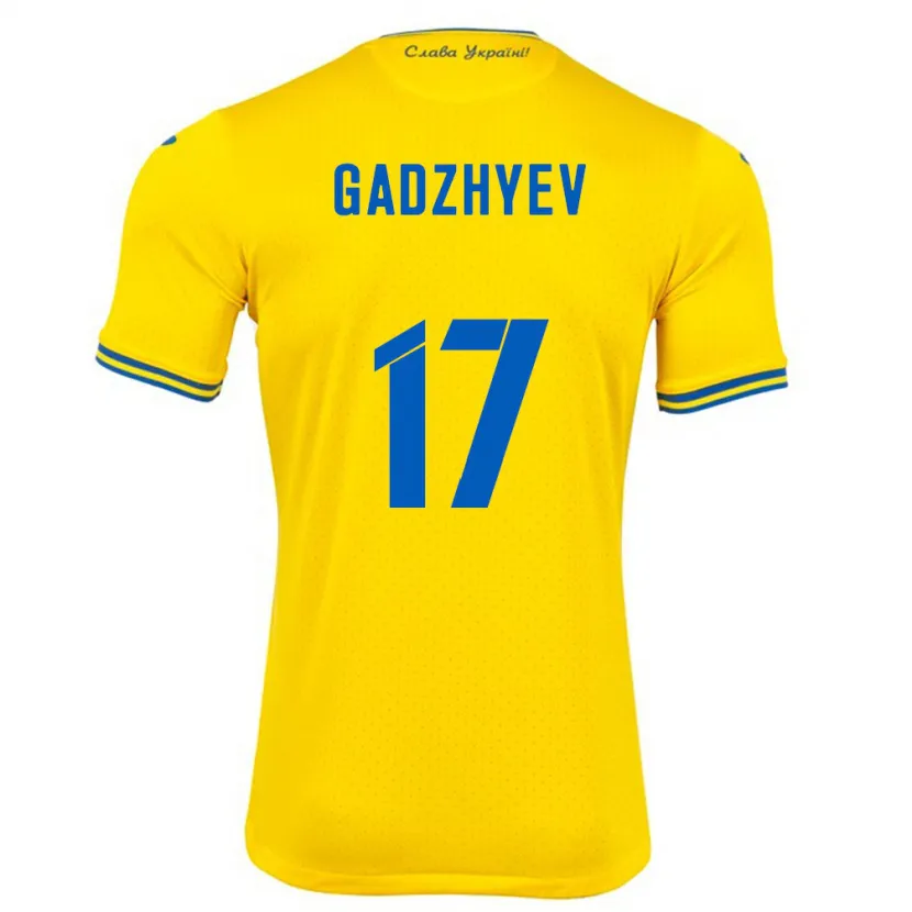 Danxen Dames Oekraïne Ramik Gadzhyev #17 Geel Thuisshirt Thuistenue 24-26 T-Shirt