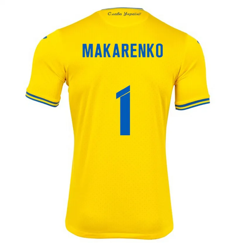 Danxen Dames Oekraïne Nazar Makarenko #1 Geel Thuisshirt Thuistenue 24-26 T-Shirt