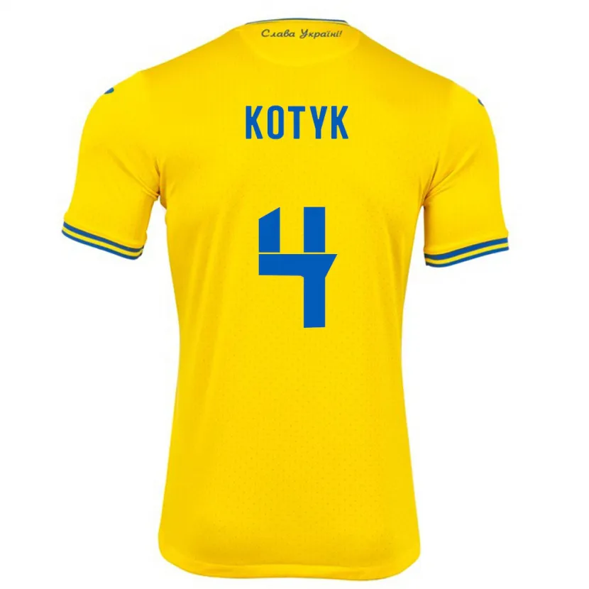 Danxen Dames Oekraïne Yana Kotyk #4 Geel Thuisshirt Thuistenue 24-26 T-Shirt