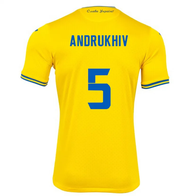 Danxen Dames Oekraïne Veronika Andrukhiv #5 Geel Thuisshirt Thuistenue 24-26 T-Shirt