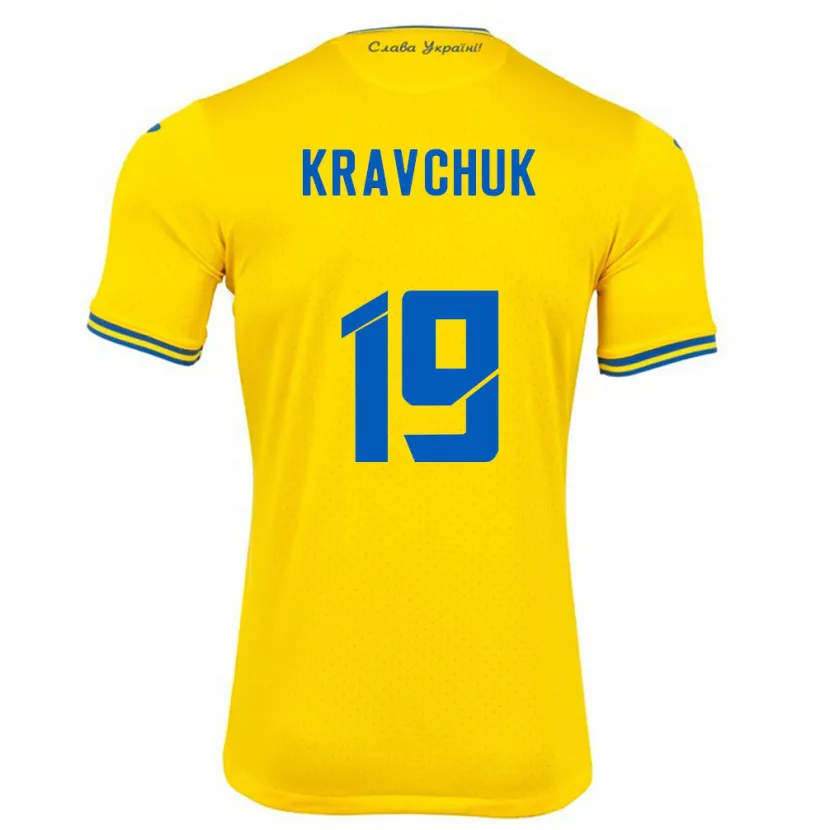 Danxen Dames Oekraïne Roksolana Kravchuk #19 Geel Thuisshirt Thuistenue 24-26 T-Shirt