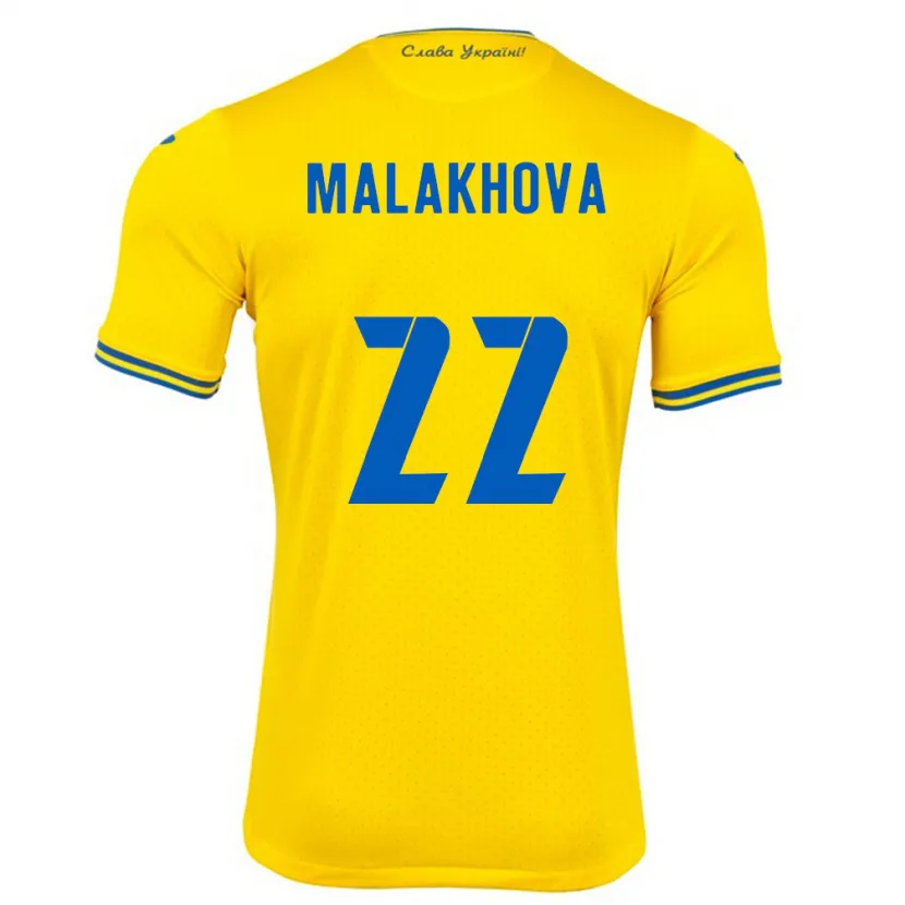 Danxen Dames Oekraïne Yana Malakhova #22 Geel Thuisshirt Thuistenue 24-26 T-Shirt