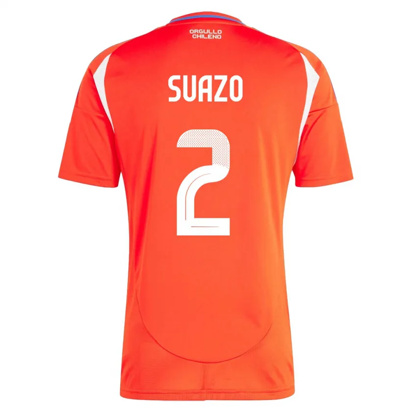 Danxen Dames Chili Gabriel Suazo #2 Rood Thuisshirt Thuistenue 24-26 T-Shirt