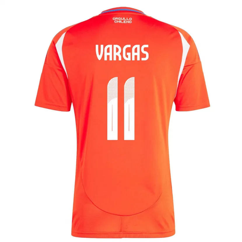 Danxen Dames Chili Eduardo Vargas #11 Rood Thuisshirt Thuistenue 24-26 T-Shirt