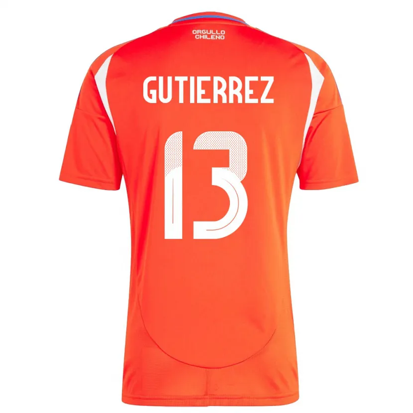 Danxen Dames Chili Daniel Gutiérrez #13 Rood Thuisshirt Thuistenue 24-26 T-Shirt