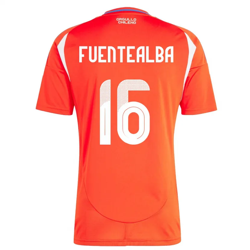 Danxen Dames Chili Jeison Fuentealba #16 Rood Thuisshirt Thuistenue 24-26 T-Shirt