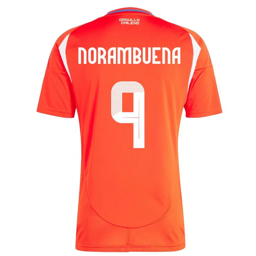 Danxen Dames Chili Gabriel Norambuena #9 Rood Thuisshirt Thuistenue 24-26 T-Shirt