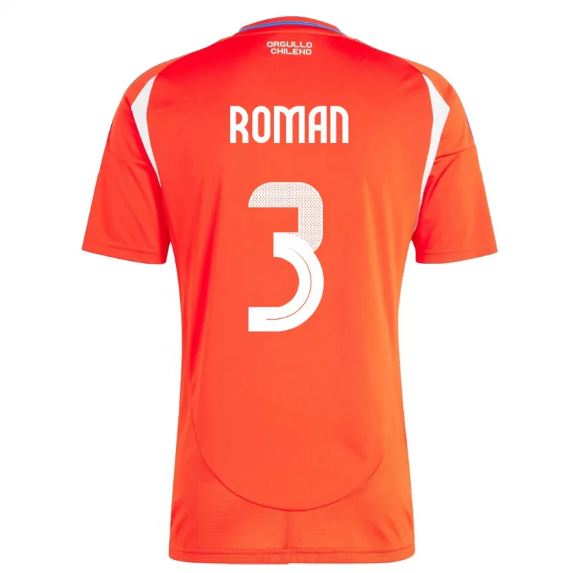 Danxen Dames Chili Iván Román #3 Rood Thuisshirt Thuistenue 24-26 T-Shirt