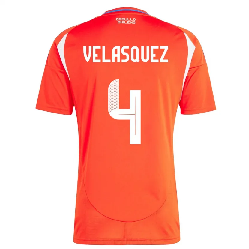 Danxen Dames Chili Lucas Velásquez #4 Rood Thuisshirt Thuistenue 24-26 T-Shirt