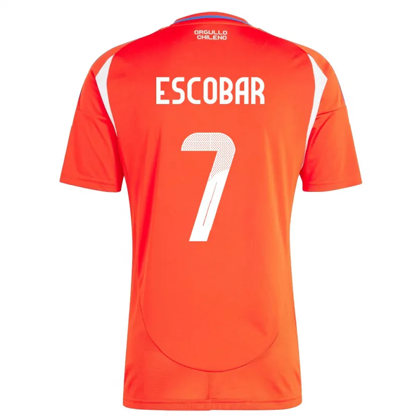 Danxen Dames Chili Bastián Escobar #7 Rood Thuisshirt Thuistenue 24-26 T-Shirt