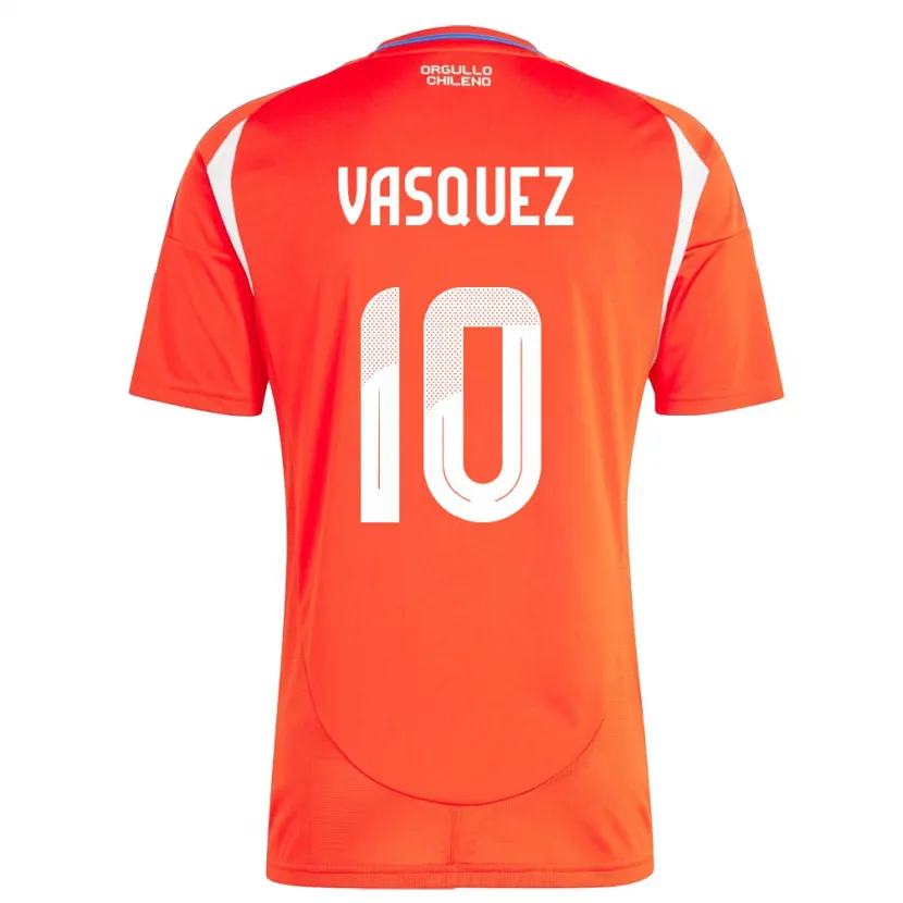 Danxen Dames Chili Ignacio Vásquez #10 Rood Thuisshirt Thuistenue 24-26 T-Shirt
