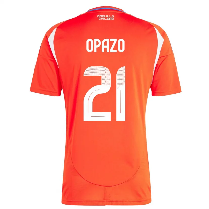 Danxen Dames Chili Diego Opazo #21 Rood Thuisshirt Thuistenue 24-26 T-Shirt