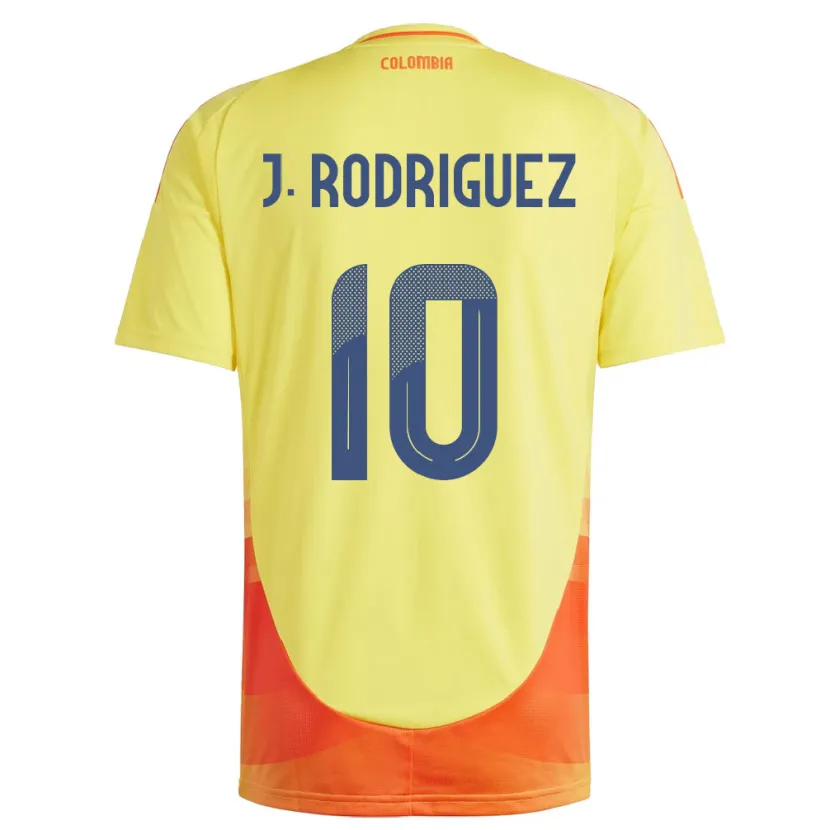 Danxen Dames Colombia James Rodríguez #10 Geel Thuisshirt Thuistenue 24-26 T-Shirt