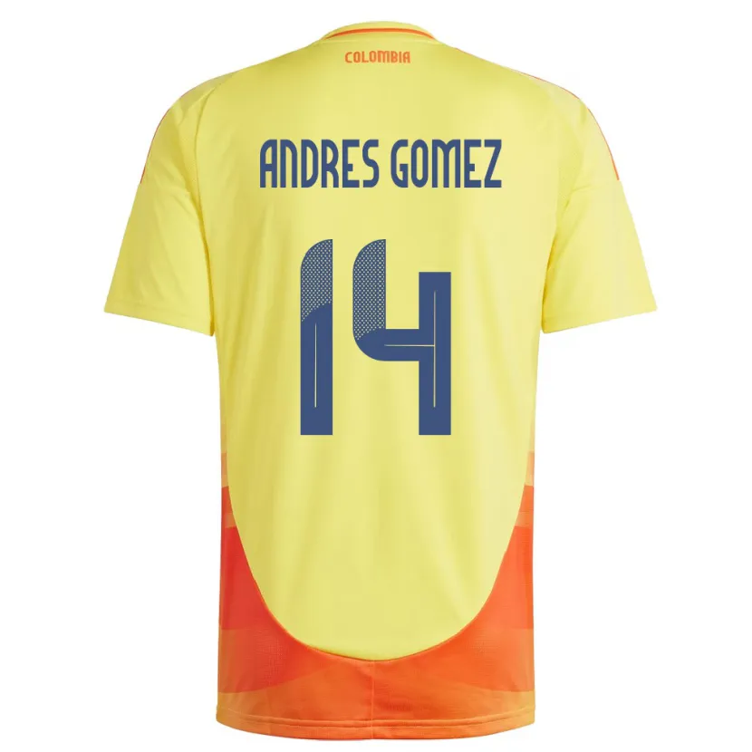 Danxen Dames Colombia Carlos Andrés Gómez #14 Geel Thuisshirt Thuistenue 24-26 T-Shirt