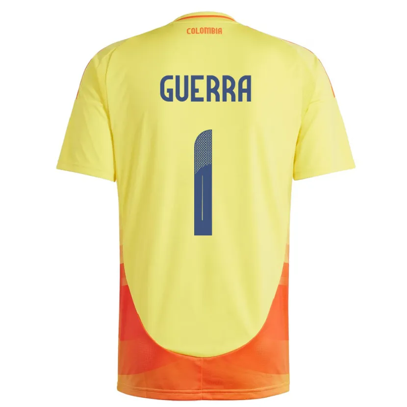 Danxen Dames Colombia Sebastián Guerra #1 Geel Thuisshirt Thuistenue 24-26 T-Shirt