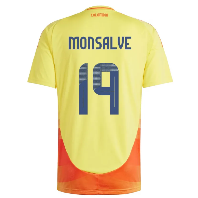Danxen Dames Colombia Miguel Monsalve #19 Geel Thuisshirt Thuistenue 24-26 T-Shirt