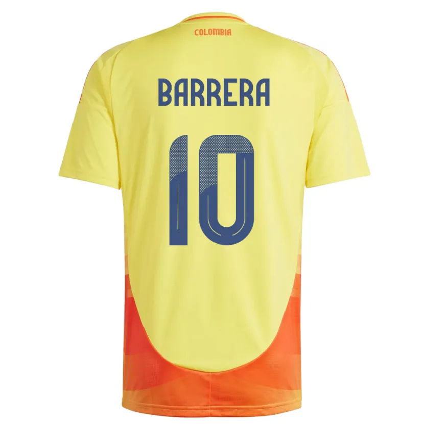Danxen Dames Colombia Jordan Barrera #10 Geel Thuisshirt Thuistenue 24-26 T-Shirt