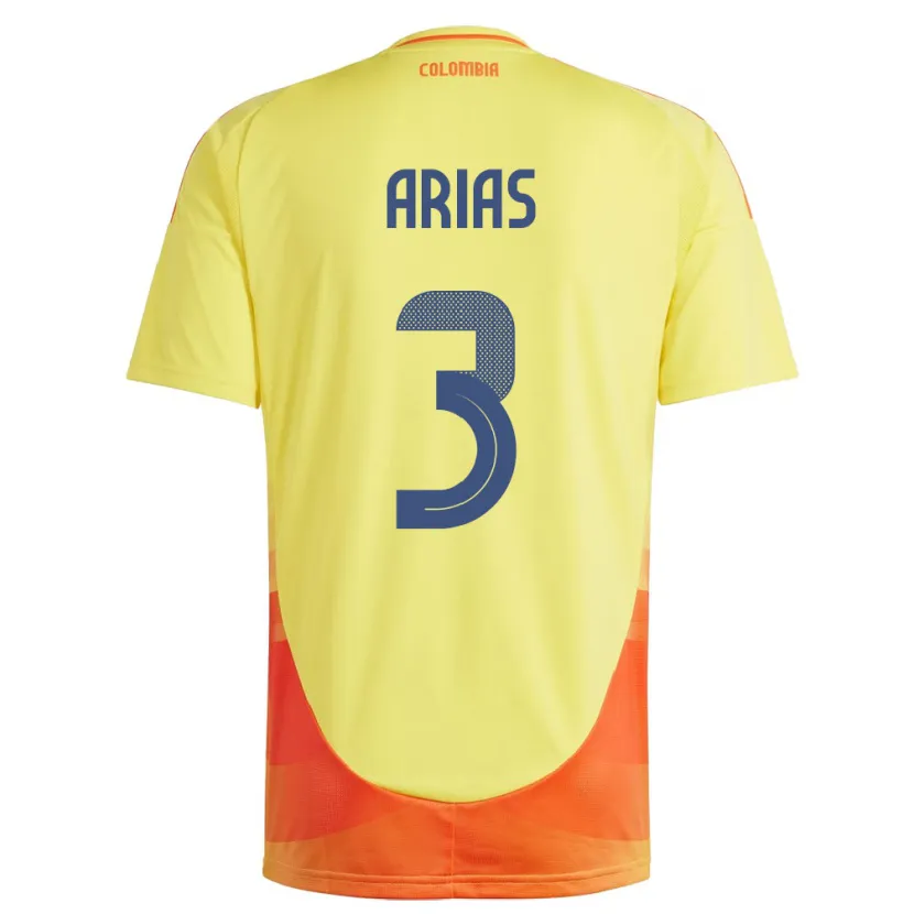 Danxen Dames Colombia Daniela Arias #3 Geel Thuisshirt Thuistenue 24-26 T-Shirt