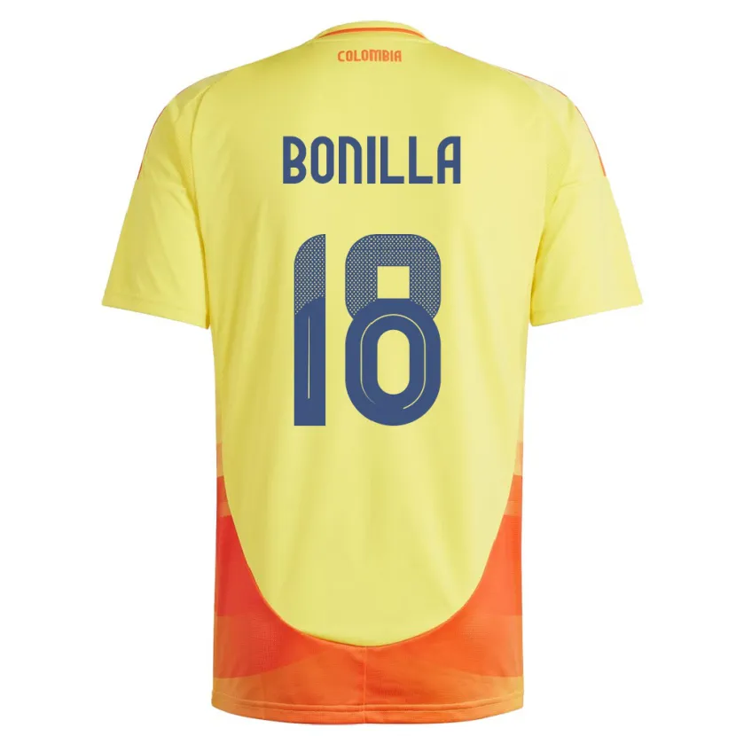 Danxen Dames Colombia Wendy Bonilla #18 Geel Thuisshirt Thuistenue 24-26 T-Shirt
