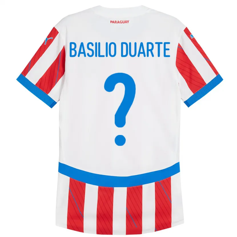 Danxen Dames Paraguay Basilio Duarte #0 Wit Rood Thuisshirt Thuistenue 24-26 T-Shirt