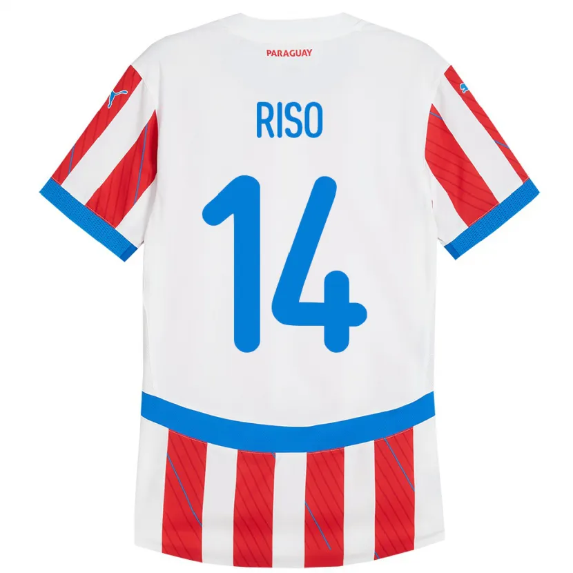 Danxen Dames Paraguay Tania Riso #14 Wit Rood Thuisshirt Thuistenue 24-26 T-Shirt