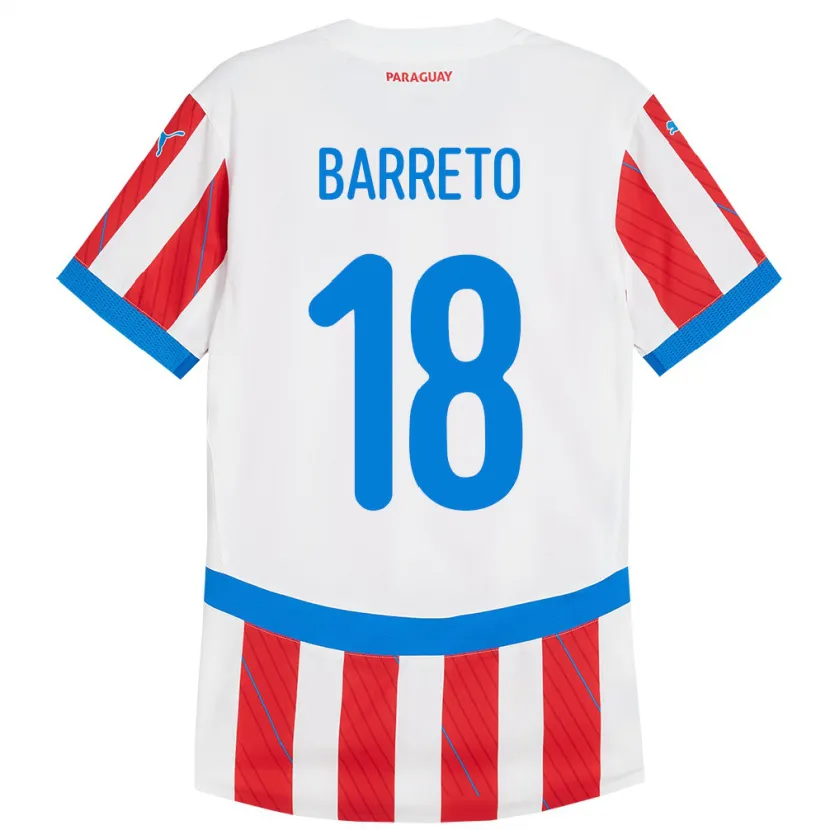 Danxen Dames Paraguay Liz Barreto #18 Wit Rood Thuisshirt Thuistenue 24-26 T-Shirt