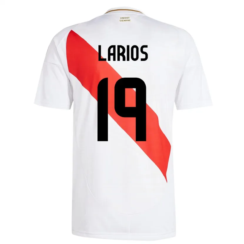Danxen Dames Peru Guillermo Larios #19 Wit Thuisshirt Thuistenue 24-26 T-Shirt