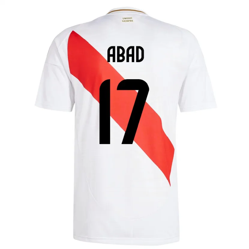 Danxen Dames Peru Kelvin Abad #17 Wit Thuisshirt Thuistenue 24-26 T-Shirt