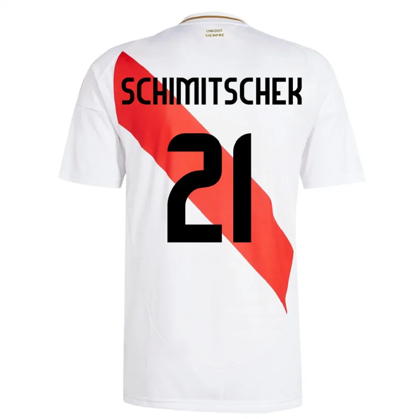 Danxen Dames Peru Ian Schimitschek #21 Wit Thuisshirt Thuistenue 24-26 T-Shirt